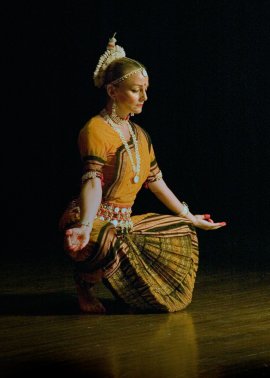in Buddha pose